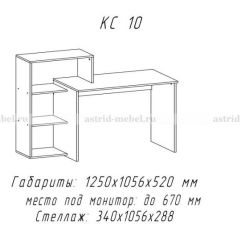 Компьютерный стол №10 (Анкор белый) в Урае - uray.mebel24.online | фото