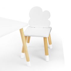 Комплект детской мебели стол и два стула Облачко (Белый/Белый/Береза) в Урае - uray.mebel24.online | фото