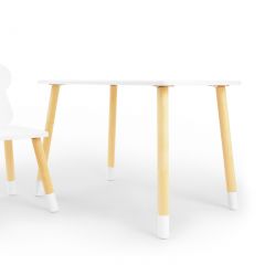 Комплект детской мебели стол и стул Корона (Белый/Белый/Береза) в Урае - uray.mebel24.online | фото 2