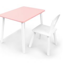 Комплект детской мебели стол и стул Корона (Розовый/Белый/Белый) в Урае - uray.mebel24.online | фото 2