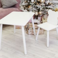 Комплект детской мебели стол и стул Мишутка (Белый/Белый/Белый) в Урае - uray.mebel24.online | фото 1