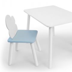 Комплект детской мебели стол и стул Облачко (Белый/Голубой/Белый) в Урае - uray.mebel24.online | фото