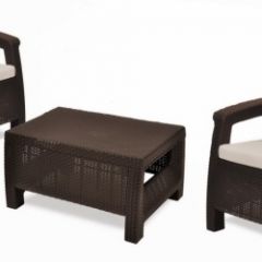 Комплект мебели Корфу Уикенд (Corfu Weekend) коричневый - серо-бежевый * в Урае - uray.mebel24.online | фото