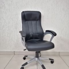 Кресло Barneo K-148 для руководителя (черная экокожа) в Урае - uray.mebel24.online | фото