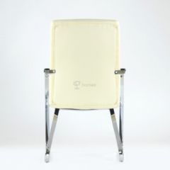 Кресло Barneo K-25 для посетителей и переговорных (хром, бежевая экокожа) в Урае - uray.mebel24.online | фото 3