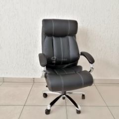 Кресло Barneo K-303 для руководителя (черная экокожа) в Урае - uray.mebel24.online | фото 1