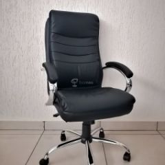 Кресло Barneo K-58 для руководителя (черная экокожа) в Урае - uray.mebel24.online | фото