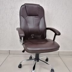 Кресло Barneo K-8 для руководителя (коричневая экокожа) в Урае - uray.mebel24.online | фото