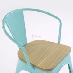 Кресло Barneo N-245 Tolix style Wood  (RAL6027 бирюзовый) в Урае - uray.mebel24.online | фото 3