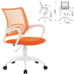 Кресло BRABIX "Fly MG-396W", пластик белый, сетка, оранжевое, 532401, MG-396W_532401 в Урае - uray.mebel24.online | фото 2