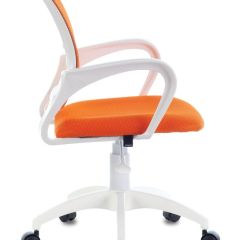 Кресло BRABIX "Fly MG-396W", пластик белый, сетка, оранжевое, 532401, MG-396W_532401 в Урае - uray.mebel24.online | фото 3