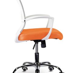 Кресло BRABIX "Wings MG-306", пластик белый, хром, сетка, серое/оранжевое, 532011 в Урае - uray.mebel24.online | фото 3