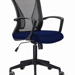 Кресло BRABIX "Wings MG-309", пластик черный, сетка, черное/синее, 532013 в Урае - uray.mebel24.online | фото
