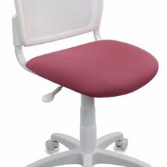 Кресло детское Бюрократ CH-W296NX/26-31 белый TW-15 розовый 26-31 в Урае - uray.mebel24.online | фото