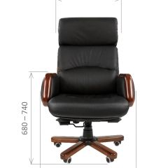 Кресло для руководителя CHAIRMAN 417 (Натуральная кожа) Черное в Урае - uray.mebel24.online | фото 4