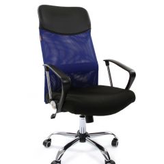 Кресло для руководителя CHAIRMAN 610 N (15-21 черный/сетка синий) в Урае - uray.mebel24.online | фото