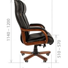 Кресло для руководителя CHAIRMAN  653 (Кожа) Черное в Урае - uray.mebel24.online | фото 4