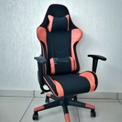 Кресло геймерское Barneo K-50 (черная сетка оранжевые вставки) в Урае - uray.mebel24.online | фото