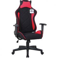 Кресло компьютерное BRABIX GT Racer GM-101 + подушка (ткань) черное/красное (531820) в Урае - uray.mebel24.online | фото 1