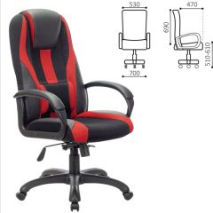 Кресло компьютерное BRABIX PREMIUM "Rapid GM-102" (экокожа/ткань, черное/красное) 532107 в Урае - uray.mebel24.online | фото 2