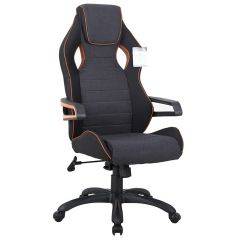 Кресло компьютерное BRABIX Techno Pro GM-003 (ткань черное/серое, вставки оранжевые) 531813 в Урае - uray.mebel24.online | фото