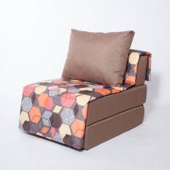 Кресло-кровать бескаркасное Харви (коричневый-геометрия браун) в Урае - uray.mebel24.online | фото