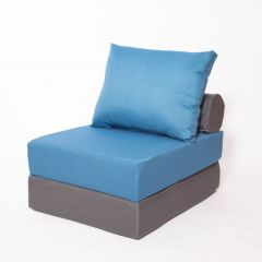Кресло-кровать-пуф бескаркасное Прайм (синий-графит (Ф)) в Урае - uray.mebel24.online | фото