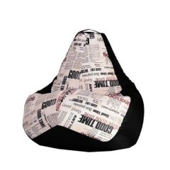 Кресло-мешок XL Газета-Black в Урае - uray.mebel24.online | фото 1