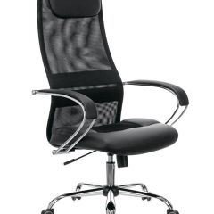 Кресло офисное BRABIX PREMIUM "Stalker EX-608 CH" (хром, ткань-сетка/кожзам, черное) 532091 в Урае - uray.mebel24.online | фото