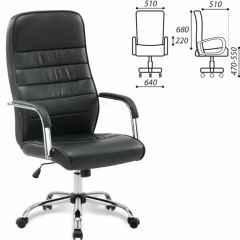Кресло офисное BRABIX "Stark EX-547" (экокожа, хром, черное) 531948 в Урае - uray.mebel24.online | фото 2