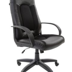Кресло офисное BRABIX "Strike EX-525" (экокожа черная, ткань черная) 531381 в Урае - uray.mebel24.online | фото