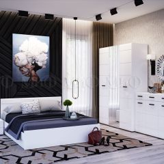 НЭНСИ NEW Кровать 1,4 м с ПМ (Белый глянец холодный/Белый) в Урае - uray.mebel24.online | фото 2