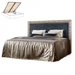 Кровать 2-х спальная (1,6 м) Тиффани Premium черная/серебро  с мягким элементом (Антрацит) с подъемным механизмом (ТФКР-3[3](П) в Урае - uray.mebel24.online | фото