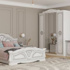 Кровать 2-х спальная 1600*2000 Грация (12.116) без основания (белый/серебро) в Урае - uray.mebel24.online | фото 2