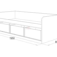 Кровать-8 одинарная с 3-мя ящиками (800*1900) ЛДСП в Урае - uray.mebel24.online | фото 3