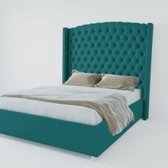 Кровать Берлин ЛЮКС с ПМ 2000 (велюр бирюзовый) в Урае - uray.mebel24.online | фото 3
