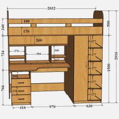 Кровать-чердак Аракс в Урае - uray.mebel24.online | фото 4