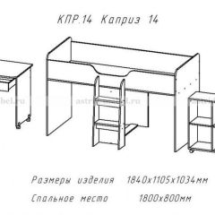 КАПРИЗ-14 Кровать 800 двухъярусная без рисунка в Урае - uray.mebel24.online | фото 2