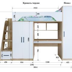 Кровать-чердак Тея + Шкаф-Пенал Тея в Урае - uray.mebel24.online | фото 2