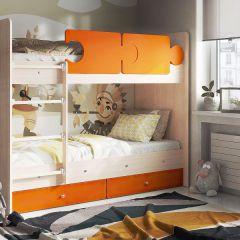 Кровать двухъярусная "Тетрис" (щиты) с бортиками + ящики в Урае - uray.mebel24.online | фото 5