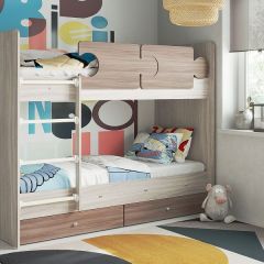 Кровать двухъярусная "Тетрис" (щиты) с бортиками + ящики в Урае - uray.mebel24.online | фото 8