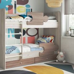 Кровать двухъярусная "Тетрис" (щиты) с бортиками + ящики в Урае - uray.mebel24.online | фото 9