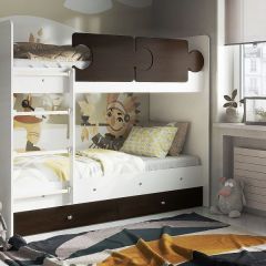 Кровать двухъярусная "Тетрис" (щиты) с бортиками + ящики в Урае - uray.mebel24.online | фото 11
