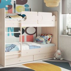 Кровать двухъярусная "Тетрис" (щиты) с бортиками + ящики в Урае - uray.mebel24.online | фото 16