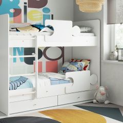 Кровать двухъярусная "Тетрис" (щиты) с бортиками + ящики в Урае - uray.mebel24.online | фото 18