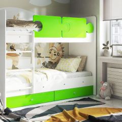 Кровать двухъярусная "Тетрис" (щиты) с бортиками + ящики в Урае - uray.mebel24.online | фото 19