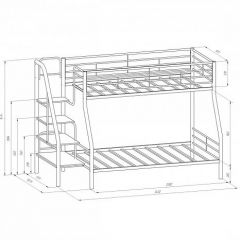 Кровать двухъярусная "Толедо-1" Черный/Дуб молочный в Урае - uray.mebel24.online | фото 2