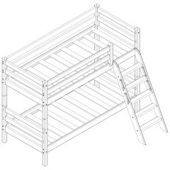 Кровать низкая с наклонной лестницей Соня (Вариант 12) в Урае - uray.mebel24.online | фото 3