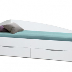 Кровать одинарная "Фея - 3" асимметричная 1900х800 (белая) в Урае - uray.mebel24.online | фото