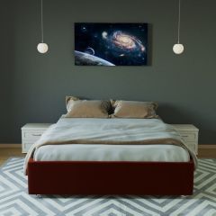 Кровать Подиум с ортопедическим основанием 900 (велюр бордо) в Урае - uray.mebel24.online | фото
